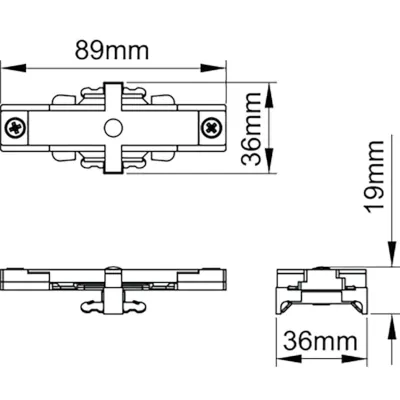 KSR KSR6502BLK | Escala Pro Straight Connector, Black