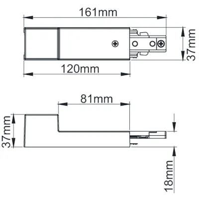 KSR KSR6505BLK | Escala Pro Live End w/ Conduit Entry, Black