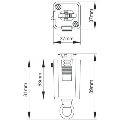 45422-2 KSR KSR6507WH | Escala Pro Suspension Adaptor For Pendants, White