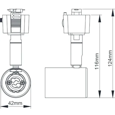 42521-3 KSR KSR6520BLK | Track Light Escala Pro I GU10 50w, Black