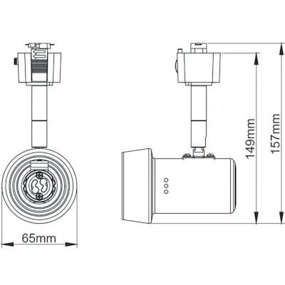 42525-3 KSR KSR6522BLK | Track Light Escala Pro III GU10 50w, Black