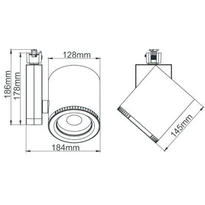42541-3 KSR KSR6534BLK | LED Track Light Escala Pro 46w 3000K w/ Adjustable Beam, Black