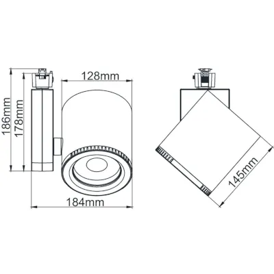 KSR KSR6534WH | LED Track Light Escala Pro 46w 3000K w/ Adjustable Beam, White