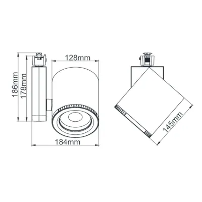 KSR KSR6535BLK | LED Track Light Escala Pro 46w 4000K w/ Adjustable Beam, Black