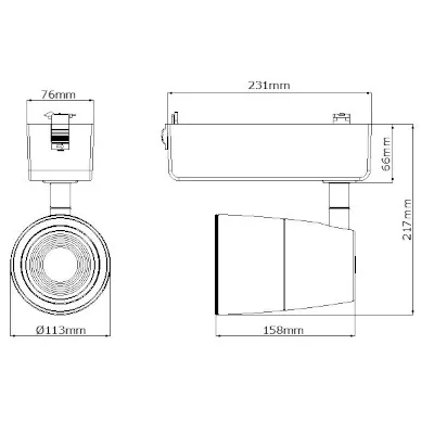 42540-3 KSR KSR6556WH | LED Track Light Escala Pro 18w 4000K 1595lm, White