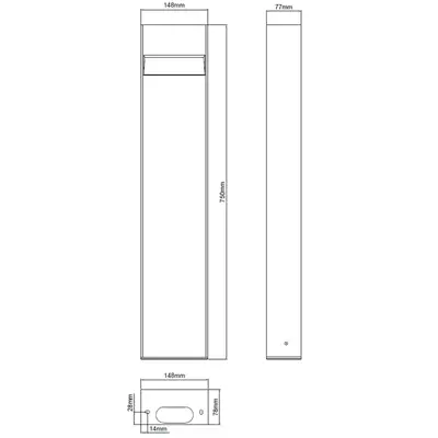 KSR KSR71113 | Positano 750mm 3.2W 3000K/4000K 2CCT IP65 LED Bollard Light, Anthracite