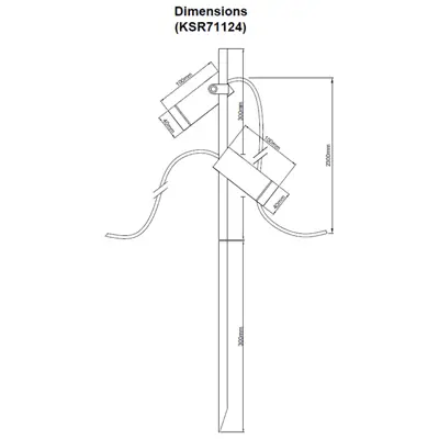 KSR KSR71124 | Riviera 2x3.5W 3000K 2x275lm IP65 LED Small Twin Spike Light, Anthracite