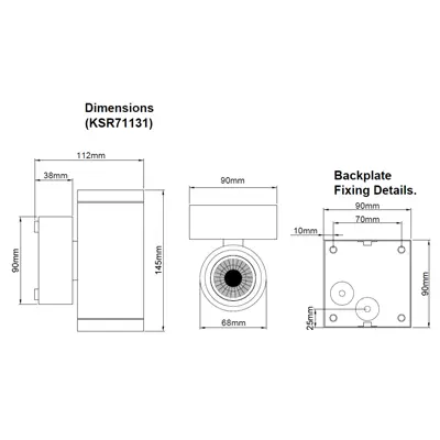 38913-2 KSR KSR71131 | Riviera 2x3.5W 3000K/4000K 2CCT 2x345lm/2x385lm IP65 LED Medium Up & Down Wall Light, Anthracite