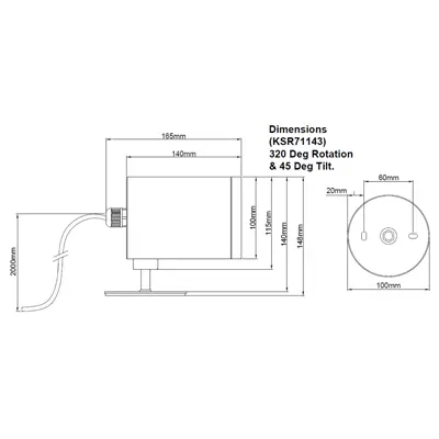 38918-2 KSR KSR71143 | Riviera 17W 3000K/4000K 2CCT 1735lm/1895lm IP66 LED Large Spot Light, Anthracite