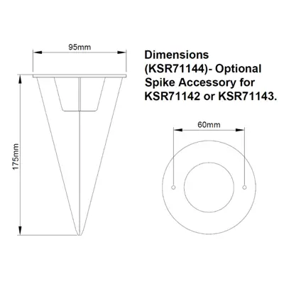 KSR KSR71144 | Riviera Large Spike Accessory for KSR71142 & KSR71143