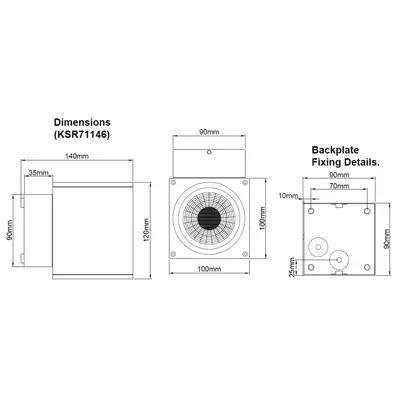 38920-3 KSR KSR71146 | Riviera 9W 3000K/4000K 2CCT 790lm/950lm IP65 LED Large Up or Down Square Wall Light, Anthracite