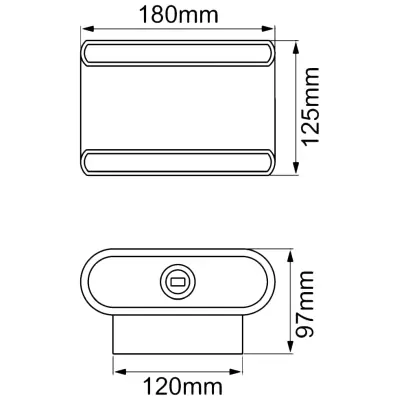 37896-2 KSR KSR7151 | Orsay 2x5W 3000K 502lm IP55 LED Up & Down Wall Light, Anthracite