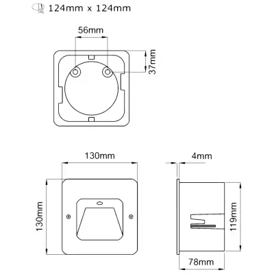 KSR KSR7163 | Oro 3.5W 3000K 180lm IP55 LED Recessed Wall Light, Anthracite