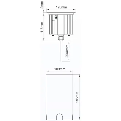 KSR KSR7185 | Ground Light Recessed LED Light Fuente IP67 10W 3000K, Warm White