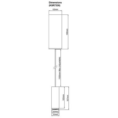 39130-2 KSR KSR7330BLK | Ceva 7.5W 3000K 655lm IP20 LED Pendant Light, Black