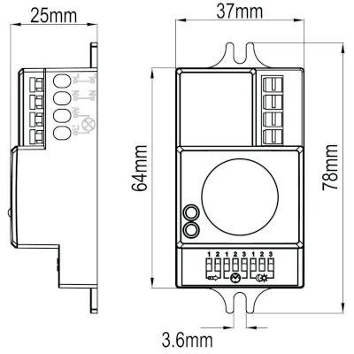 KSR KSR8400 | Microwave Sensor IP20 360° Detection For Luminaires