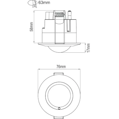 45400-2 KSR KSR8402 | Microwave Sensor Recessed For Internal Surfaces IP20 360° Detection