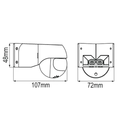 45401-2 KSR KSR8403BLK | External PIR Sensor IP44 180° Detection c/w Corner Bracket, Black