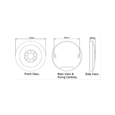 42856-2 KSR KSR8412 | PIR Sensor Mini  For Surface Fitting IP20 360° Detection