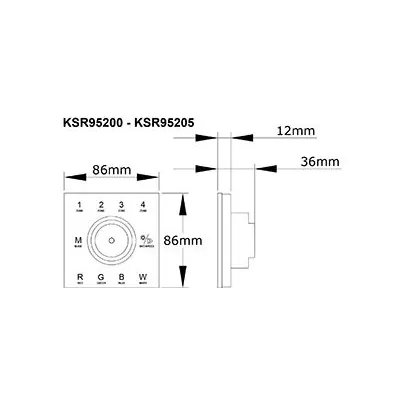 42860-2 KSR KSR95202 | Lighting Control Panel Navara Touchscreen RGB Colour 240v IP20, Black