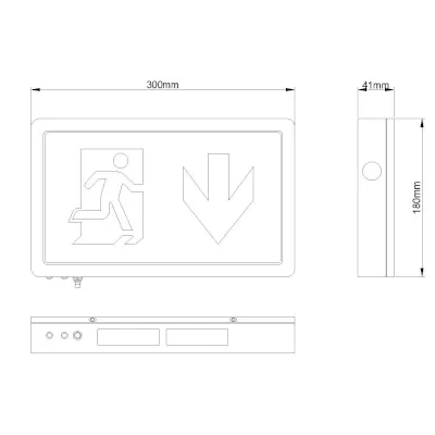 40559-2 KSR KSR98112 | Emergency Exit Sign Down Arrow Legend For KSR98102