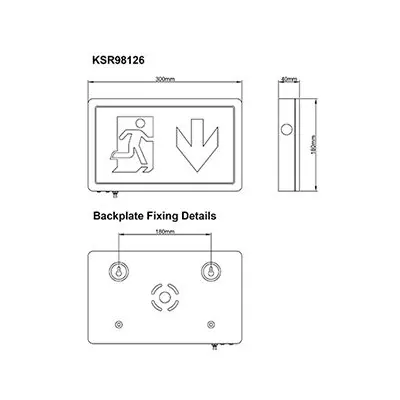 39304-2 KSR KSR98126 | Navara IP20 Emergency Exit Box Non Self Test