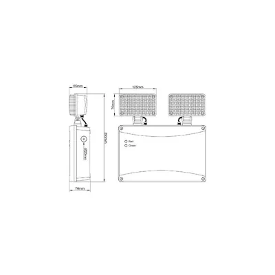 40560-2 KSR KSR98127 | Twin Spot Emergency Light LED Non Self Test IP65 4.5W 6000K