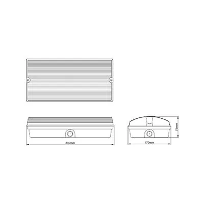 KSR KSR98130 | Emergency Bulkhead Navara Multi Wattage 6000K IP65 w/ Self-Test Emergency