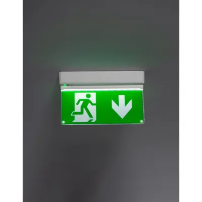 42953-2 KSR KSR98133 | Emergency Exit Sign Navara 5w 6000K IP20 w/ Self-Test Emergency & Up Arrow Legend