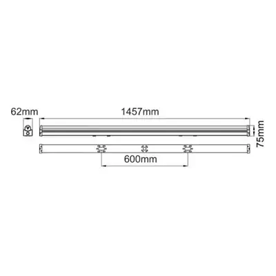 35577-4 KSR KSR9843 EM | Navara X 52W 4000K 6885lm Twin Emergency Linear LED Batten, 5 Foot