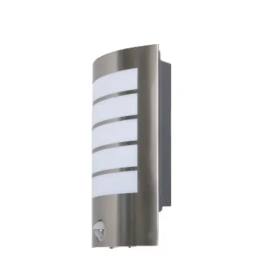 37919-2 KSR KSR9956SS | Acqua 8W 3000K 250lm IP44 LED Wall Light with PIR Sensor, Stainless Steel