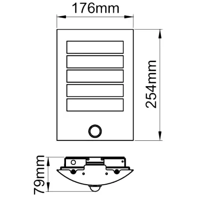 37919-3 KSR KSR9956SS | Acqua 8W 3000K 250lm IP44 LED Wall Light with PIR Sensor, Stainless Steel