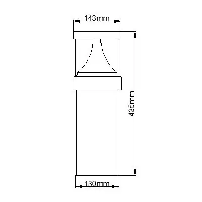 38094-2 KSR KSR9985 | Talara 450mm 15W 3000K/4000K/6000K CCT IP65 LED Bollard, Stainless Steel