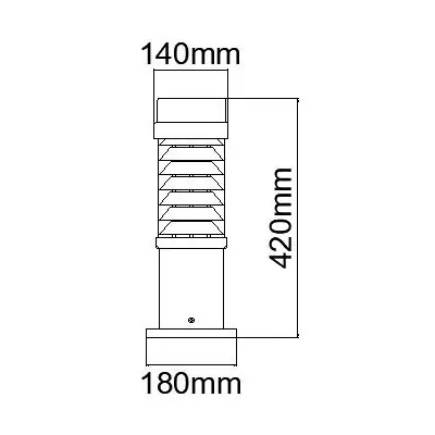 KSR KSR9990 | Coria II 420mm 46W E27 IP65 Bollard, Anthracite