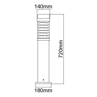KSR KSR9991 | Coria II 720mm 46W E27 IP65 Bollard, Anthracite