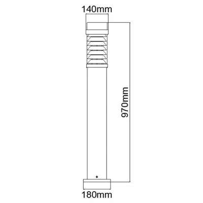 38100-2 KSR KSR9992 | Coria II 970mm 46W E27 IP65 Bollard, Anthracite
