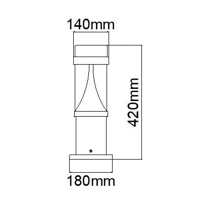 KSR KSR9993 | Coria II 450mm 20W 3000K/4000K/6000K CCT IP65 LED Flat Top Bollard, Anthracite
