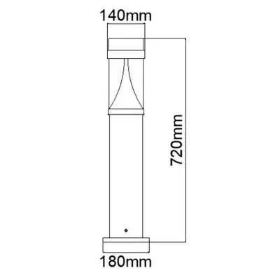 KSR KSR9994 | Coria II 750mm 20W 3000K/4000K/6000K CCT IP65 LED Flat Top Bollard, Anthracite