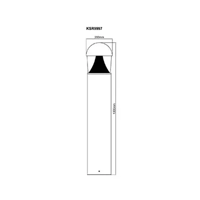 KSR KSR9997/EM | LED Bollard Coriano 1000mm Multi Wattage 3CCT IP65 w/ Emergency