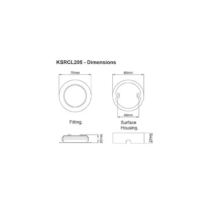 42709-2 KSR KSRCL205SC | LED Cabinet Light Morini 2.5w 3CCT IP20 Round Light, Satin Chrome