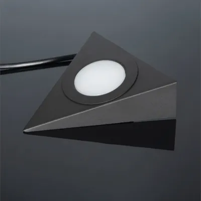 42711-2 KSR KSRCL206BLK | LED Cabinet Light Morini 2.5w 3CCT IP20 Triangle Light, Black