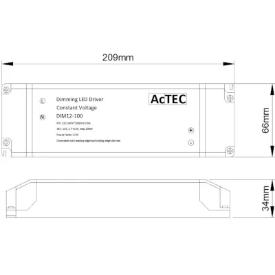45266-2 KSR KSRDL279 | Dimmable LED Driver 100w 12v IP20