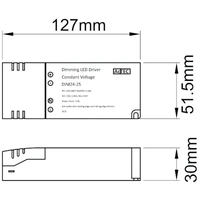 45275-2 KSR KSRDL292 | Dimmable LED Driver 25w 24v IP20