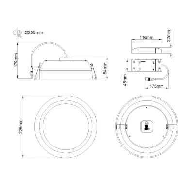 41212-2 KSR KSRDL387 | LED Recessed Downlight Sorocco Select Multi Wattage & CCT Function IP44, White