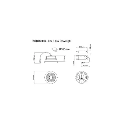 KSR KSRDL388 | LED Downlight Sorocco II Select 6w/8w 3CCT IP44, White