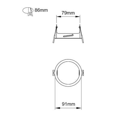 45263-2 KSR KSRDL401 | Downlight Recessed Frame Qr Pro IP20 Tilt