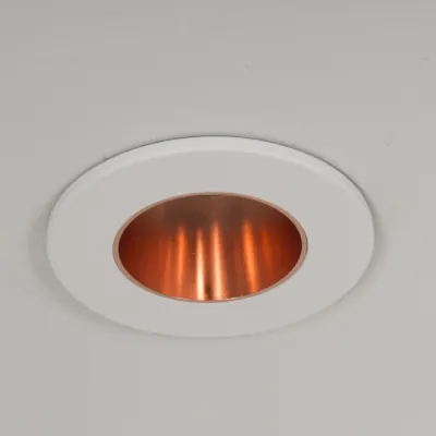 45255-2 KSR KSRDL429 | Downlight Bezel Qr Pro IP20, White w/ Rose Gold Baffle