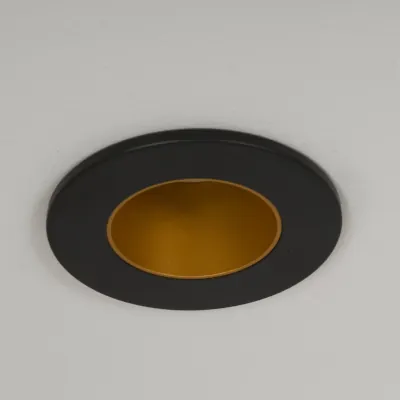 45258-2 KSR KSRDL432 | Downlight Bezel Qr Pro IP20, Black w/ Matt Gold Baffle