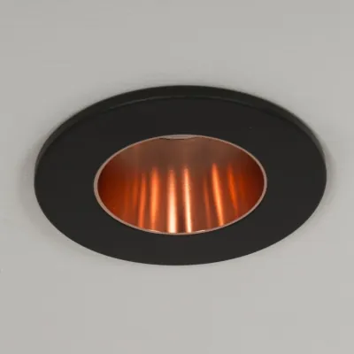 45259-2 KSR KSRDL433 | Downlight Bezel Qr Pro IP20, Black w/ Rose Gold Baffle