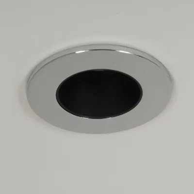 KSR KSRDL434 | Downlight Bezel Qr Pro IP20, Chrome w/ Black Baffle